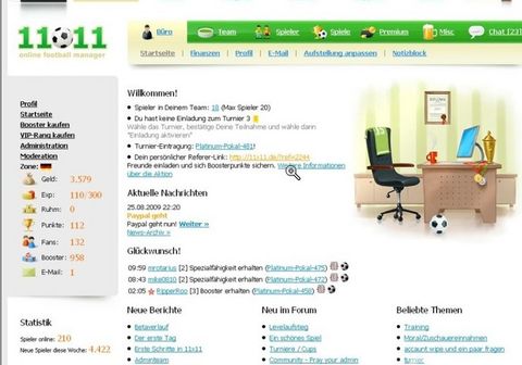 11x11 Online Football Manager