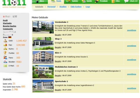 11x11 Online Football Manager