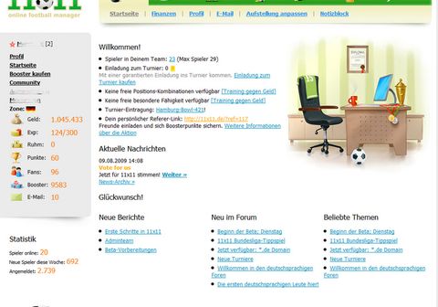 11x11 Online Football Manager