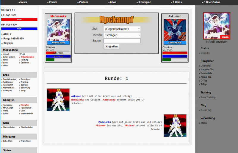 Screenshot DB-RG: Das Online Browsergame