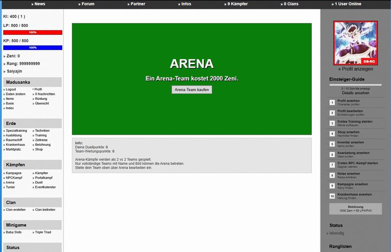 Screenshot DB-RG: Das Online Browsergame