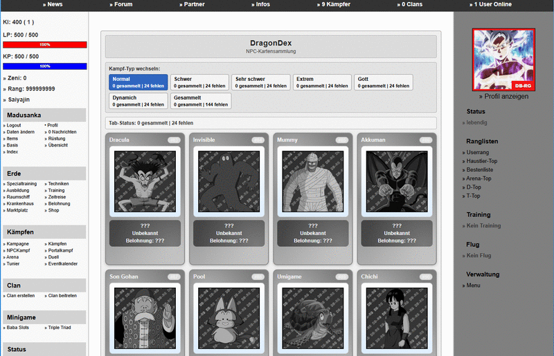 Screenshot DB-RG: Das Online Browsergame