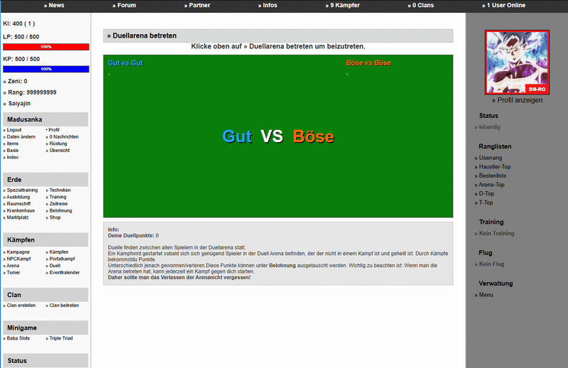 Screenshot DB-RG: Das Online Browsergame