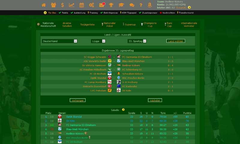 Screenshot KSM-Soccer