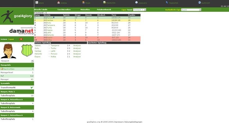 Screenshot Goal4Glory