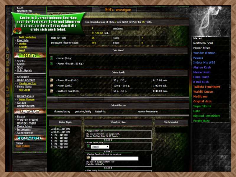 Screenshot Weed Kings | Das Homegrow Browsergame