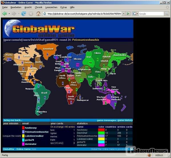 Screenshot GlobalWar.de