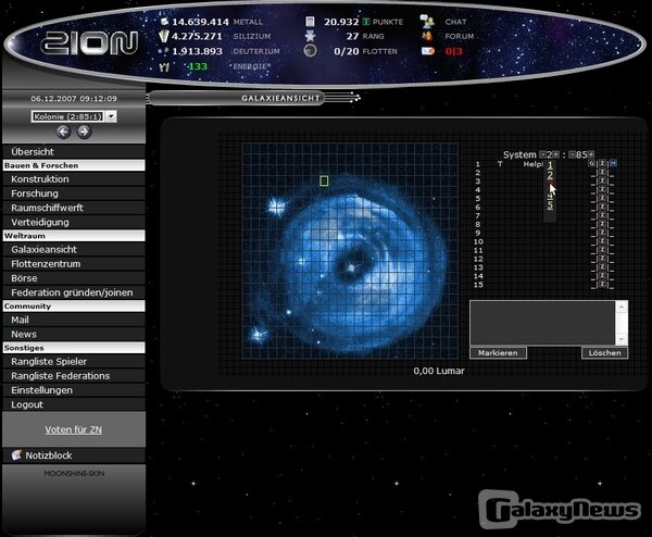 Screenshot ZION networx