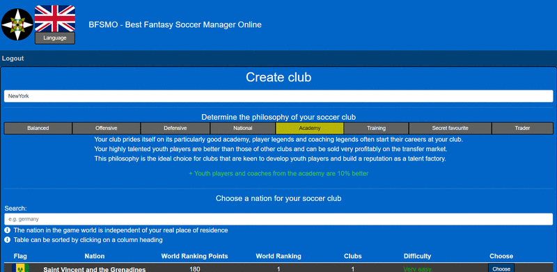 Screenshot Fussballclub Manager SCM