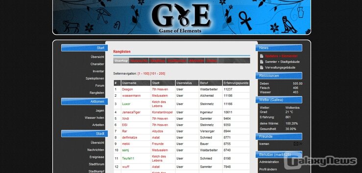 Screenshot Game of Elements