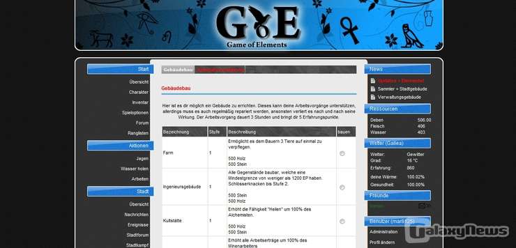 Screenshot Game of Elements