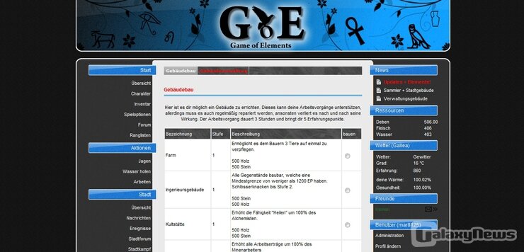 Screenshot Game of Elements