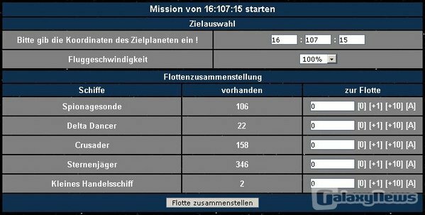 Screenshot Starfights.de