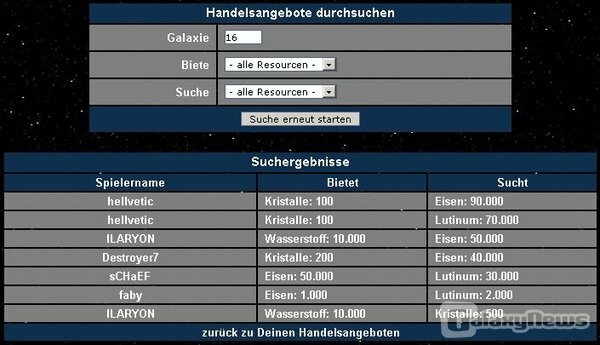 Screenshot Starfights.de