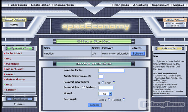 Screenshot spacEconomy