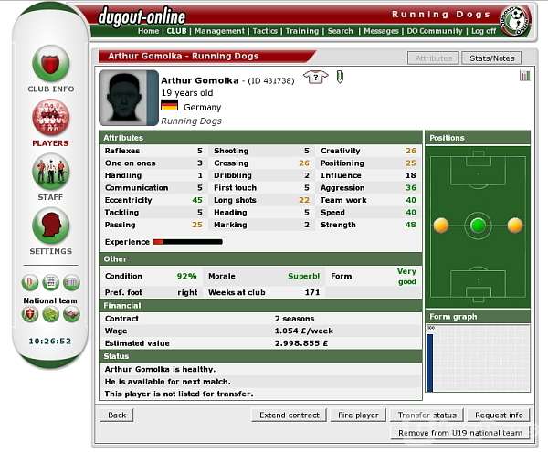 Screenshot Dugout-Online