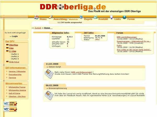 Screenshot DDROberliga.de