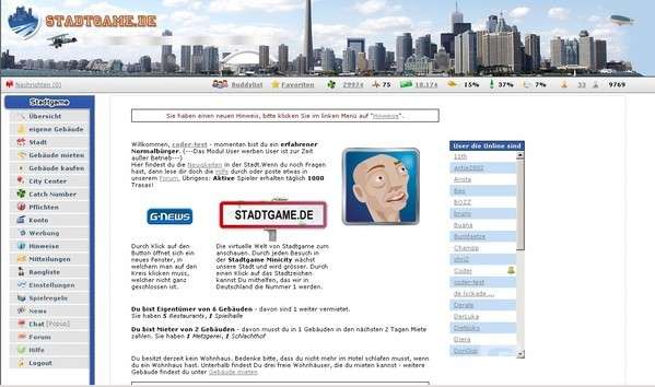 Screenshot Stadtgame