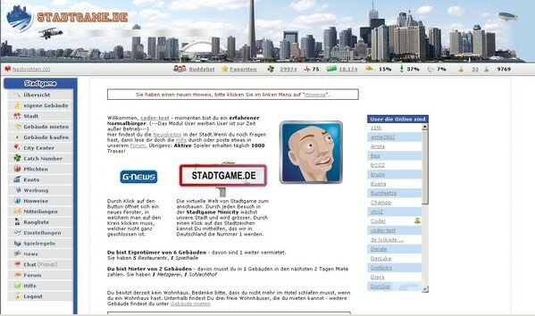 Screenshot Stadtgame