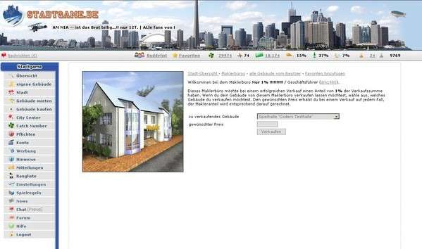 Screenshot Stadtgame