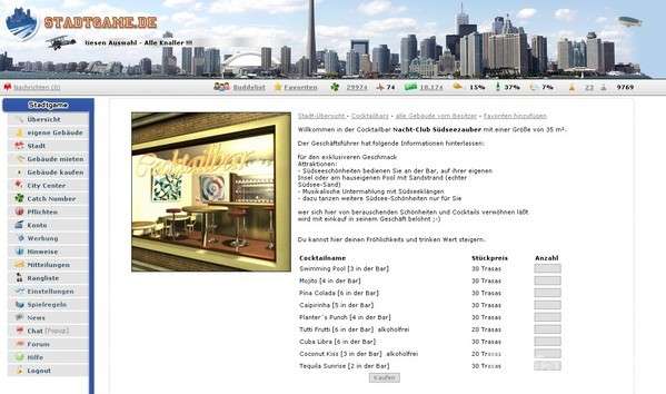 Screenshot Stadtgame