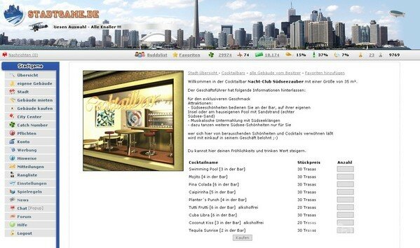 Screenshot Stadtgame