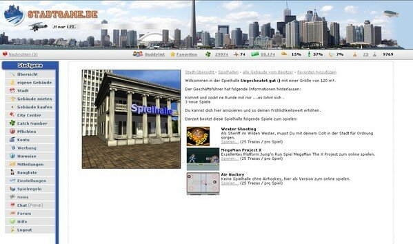 Screenshot Stadtgame