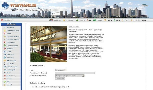 Screenshot Stadtgame