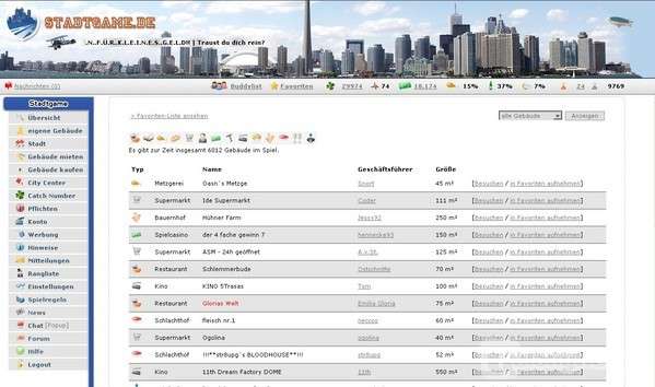 Screenshot Stadtgame