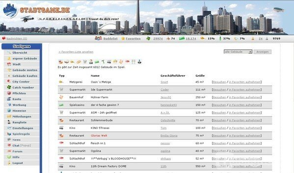 Screenshot Stadtgame
