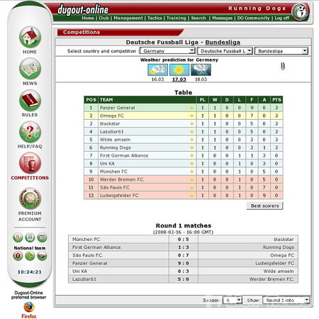 Screenshot Dugout-Online