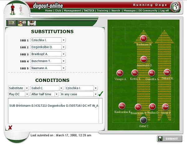 Screenshot Dugout-Online