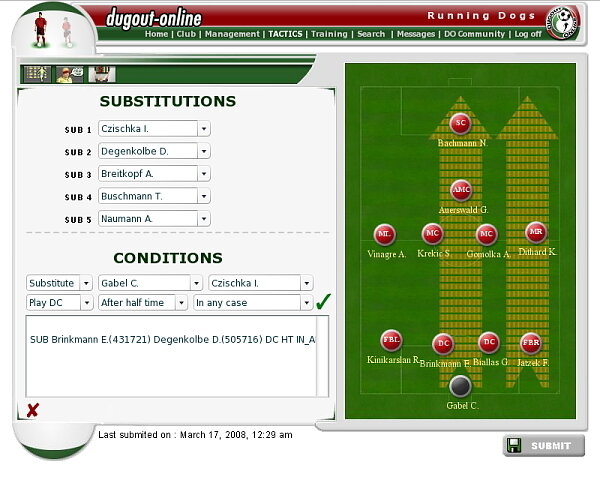 Screenshot Dugout-Online