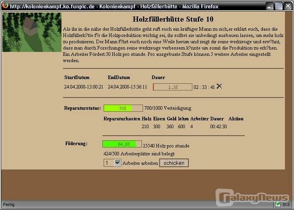 Screenshot Kolonien Kampf