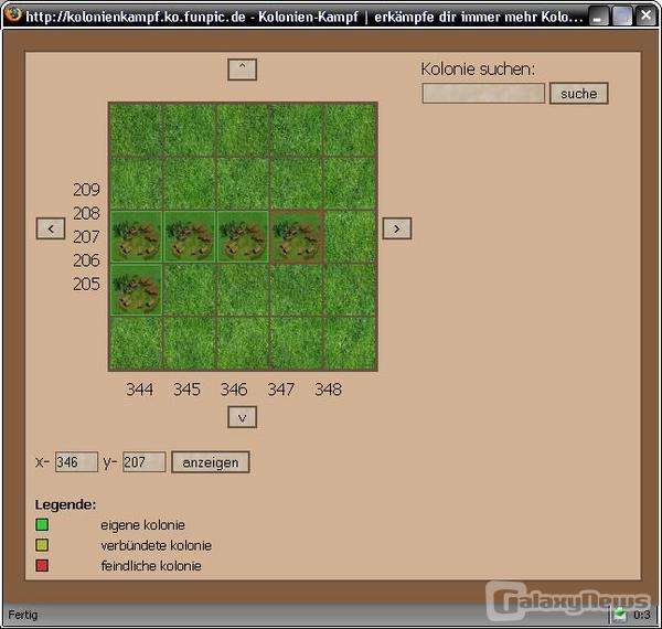 Screenshot Kolonien Kampf