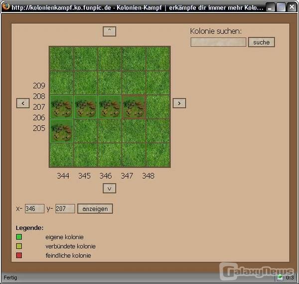 Screenshot Kolonien Kampf