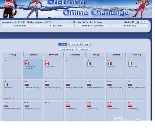 Screenshot Biathlon Online Challenge