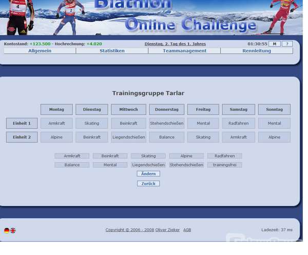 Screenshot Biathlon Online Challenge