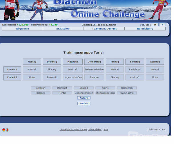 Screenshot Biathlon Online Challenge