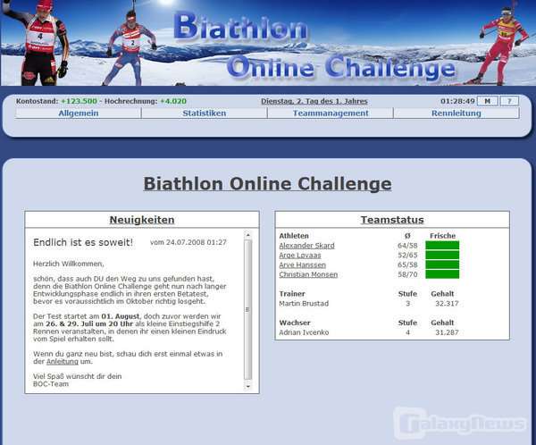 Screenshot Biathlon Online Challenge