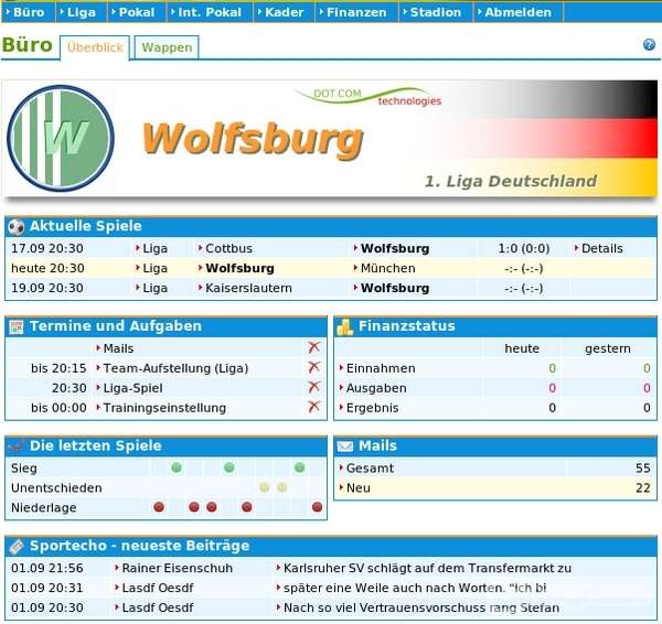 Screenshot FMO - Online Fussball Manager