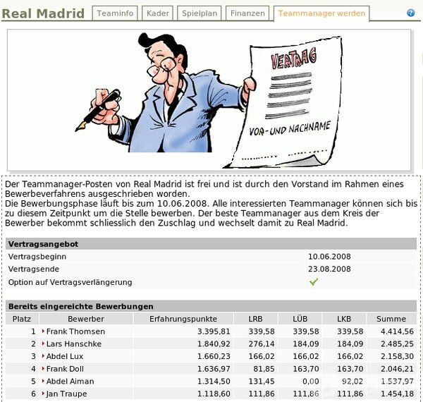 Screenshot FMO - Online Fussball Manager