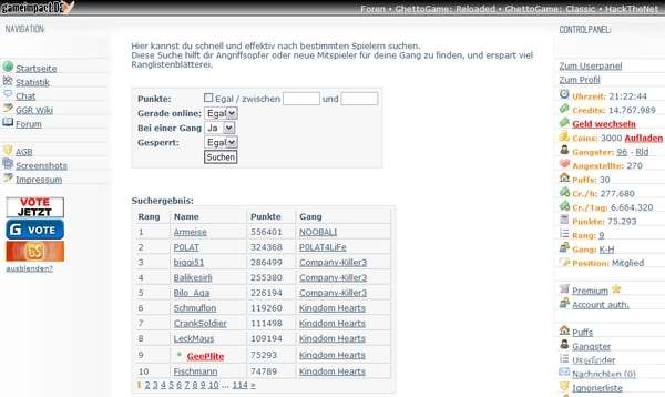 Screenshot GhettoGame Reloaded