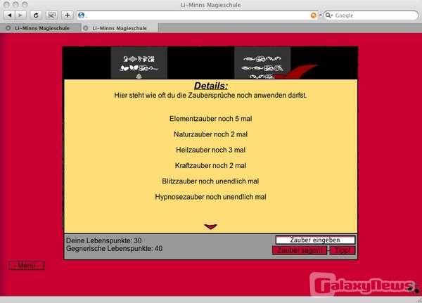 Screenshot Li-Minns Magieschule