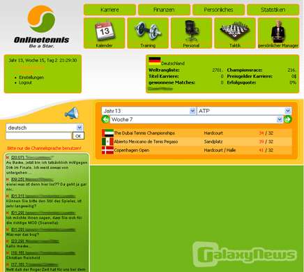 Screenshot Onlinetennis