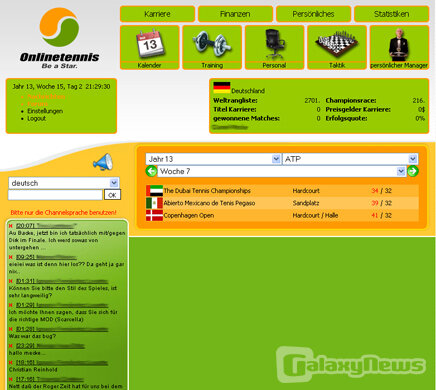 Screenshot Onlinetennis