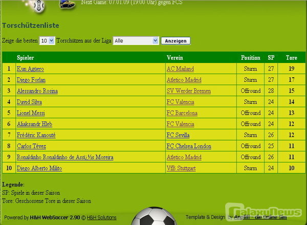 Screenshot United Soccer Sim