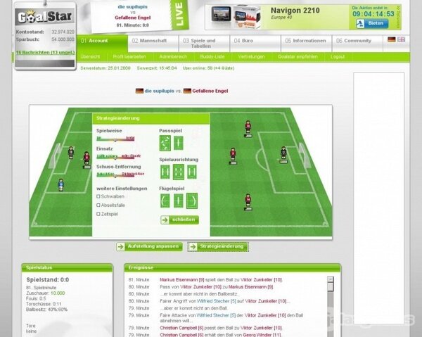 Screenshot GOALstar Fußballmanager