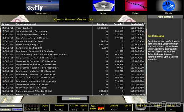 Screenshot F1-Teamchef