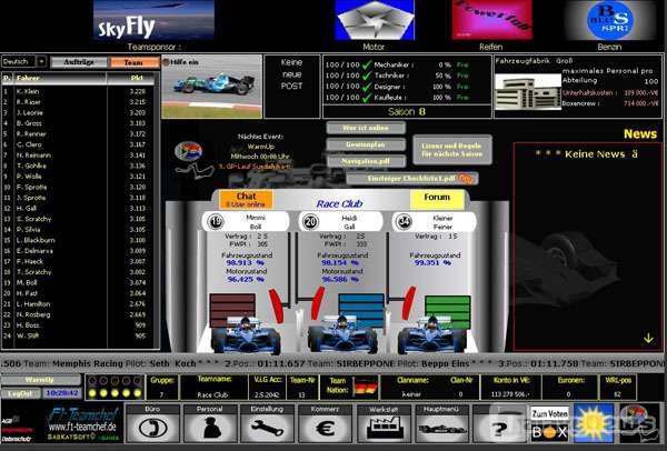 Screenshot F1-Teamchef